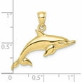 thumbnail image 2 of 10K Yellow Gold 2-D And Polished Swimming Dolphin Charm (16.6 X 29.7) Made In United States -Jewelry By Sweet Pea, 2 of 5