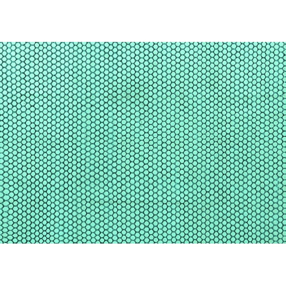 Ahgly Company Indoor Rectangle Solid Turquoise Blue Modern Area Rugs, 7' x 9'