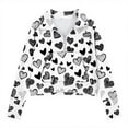thumbnail image 4 of SERTG Girls Valentines Half Zip Sweatshirt Hoodless Stand Collar Thumbhole Cuffs Kids Long Sleeve Casual Pullover Everyday Top(Black,7 Years), 4 of 5