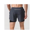 thumbnail image 4 of Mens 2 In 1 Running Shorts Quick Dry Athletic Shorts With Liner, Workout Shorts With Zip Pockets And Towel Loop Double-Layer Fitness Shorts To Prevent Exposure Gray Green S, 4 of 6
