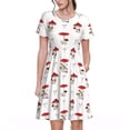 thumbnail image 1 of Bixox Robe d'Été à Manches Courtes pour Femmes Robe Ample Longueur Genou avec Poches-Différents Champignons, 1 of 7