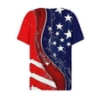thumbnail image 4 of longantii Independence Day Sequin Tee Shirts Womens Graphic V Neck 4th of July Blouses Summer Short Sleeve Tops V-Neck Casual Shirt Red M, 4 of 4