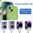 thumbnail image 6 of Case for iPhone 14 Plus Case Wave, Curly Frame Design for Women Girls, Cute Wavy Solid Color Aesthetic Phone Case Soft Flexible TPU Shockproof Full-Body Protective Case Cover 6.7" - Green, 6 of 12