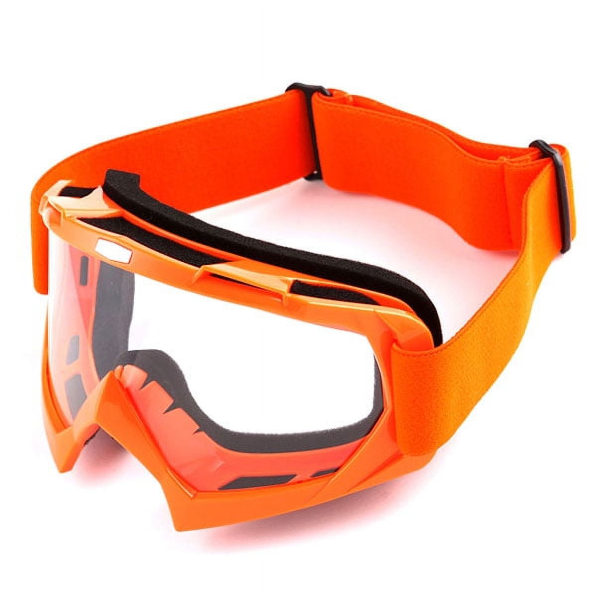 1Storm Adult Motocross Helmet BMX MX ATV Dirt Bike Helmet Racing Style HF801 + Goggle + Gloves Bundle; Sonic Orange