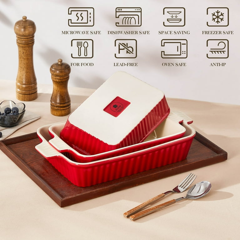 vancasso Baking Dish Set, Ceramic Bakeware Sets of 3, Casserole