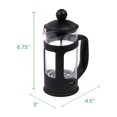 Mind Reader Single Serve French Press Coffee & Tea Maker, 2 Pack, Glass, Black