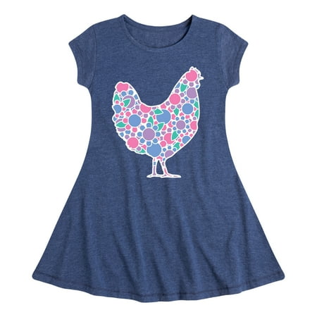 

Instant Message - Floral Chicken - Toddler And Youth Girls Fit And Flare Dress