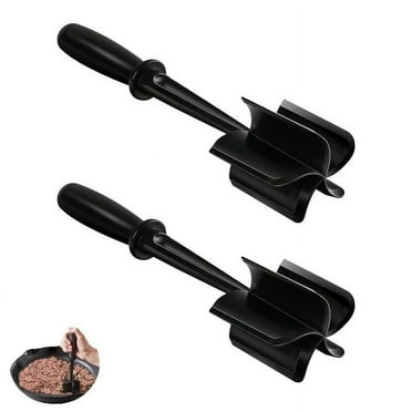 2 Pack Meat Chopper for Ground Beef, Meat Masher and Smasher for Hamburger, Potato and More, 5 Curved Blade, Heat Resistant Mix and Chop Kitchen Tools