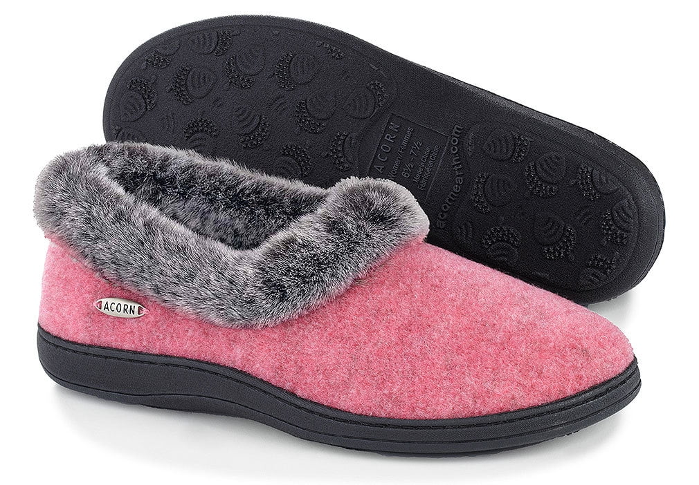Acorn CHINCHILLA Collar Pink Slippers - Walmart.com