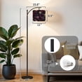 thumbnail image 2 of Arc Floor Lamp with Adjustable Lampshade Dark Floral Skull Roses Anemones Standing Lamp 3 Color Temperatures Dimmable Tall Pole Lamp with Foot Switch for Bedroom, 2 of 8