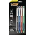 thumbnail image 1 of BIC Glide Retractable Ball Pen, Medium Point (1.0 mm), Assorted Colours, Comfortable Rubber Grip, 4-Count, 1 of 5
