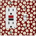 thumbnail image 1 of Metal Light Switch Wall Plate Outlet Cover (Coffee Espresso Mocha Bean Pattern Brown - Single Rocker Single Toggle), 1 of 2