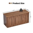 thumbnail image 2 of Wirrytor Walnut Curved Edge Storage Bench, Arched Panel Flip-Top Shoe Bench With Buffer Hinge, 220 Lbs Weight Capacity Entryway Organizer For Toys Blankets Hallway Bedroom Living Room, 2 of 6