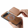 thumbnail image 4 of Vintage PU Leather Magnetic Back Case Cover for Google Pixel 9 Pro XL, Detachable Card Slot Portable Design Magsafe Anti-drop Shockproof 2 In 1 Phone Case Cover for Google Pixel 9 Pro XL, Brown, 4 of 11