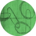 thumbnail image 1 of Ahgly Company Indoor Round Oriental Emerald Green Industrial Area Rugs, 5' Round, 1 of 4