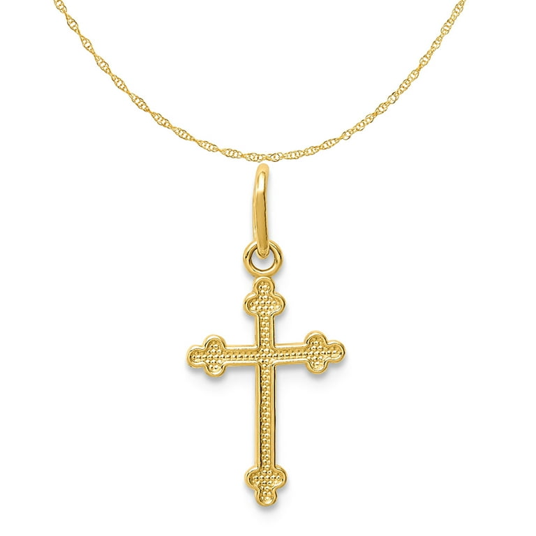 Gold Cross Charms Necklaces, Mini Cross Charms Pendants