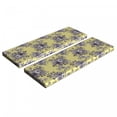 thumbnail image 1 of Floral Bench Cushion Set of 2, Classic Retro Design Bouquet Buds Petals Leaf Blossoming Pastel, Standard Size Foam Pad and Decorative Cover, Pale Yellow and Dark Purple, by Ambesonne, 1 of 4