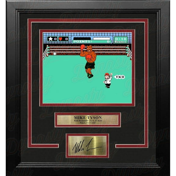 Mike Tyson Punch Out! Framed Video Game Photo with Engraved Autograph