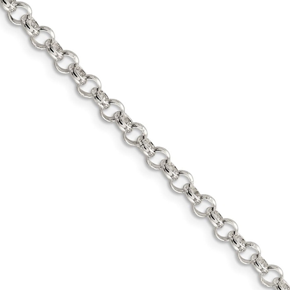 4mm Sterling Silver, Solid Rolo Chain Necklace, 30 Inch