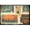 thumbnail image 2 of Allen, Kimberly 32x23 Gold Ornate Wood Framed with Double Matting Museum Art Print Titled - Coffee Stamps 1, 2 of 4