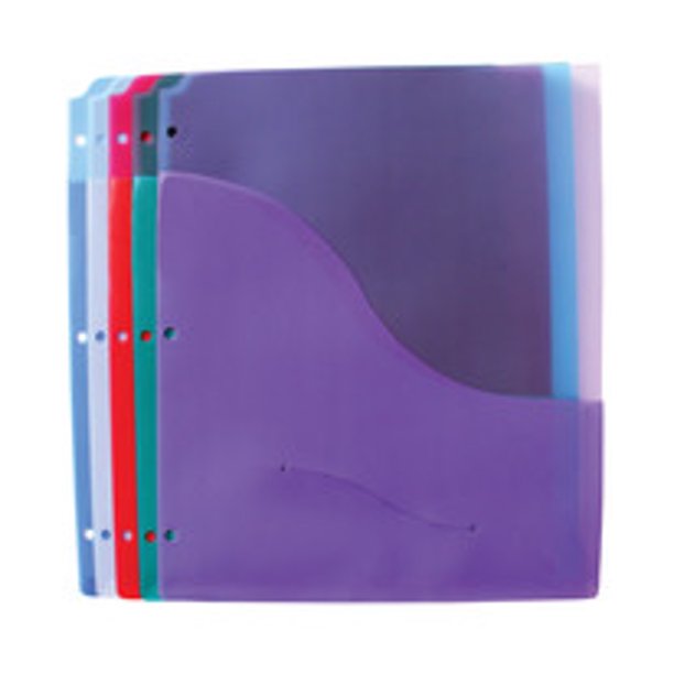 School Smart Poly Binder Pocket Divider 8 1 2 X 11 Inches Assorted Colors Pack Of 5 Walmart Com Walmart Com