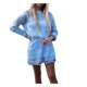 thumbnail image 1 of Gibobby Suéter para mujer, Suéter suelto de lana de cachemira con cuello redondo para mujer, de manga corta, otoño(Azul,M), 1 of 5