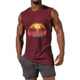 thumbnail image 2 of YUGYXL Man Vests Tops Vest for Mens Crewneck Sport Athletic Beach Hawaiian Cami Tank Tropical Summer Fall Vests Wine L, 2 of 5