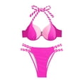 thumbnail image 6 of Elainilye Fashion Swimwear for Women Sexy Bikini Two-Piece Swimsuit Print Swimwear Beachwear Bathing Suits,Pink, 6 of 7