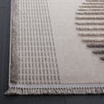 thumbnail image 3 of SAFAVIEH Urban Merrick High Low Double Circle Striped with Fringe Area Rug, Grey/Light Grey, 5'3" x 7'6", 3 of 8