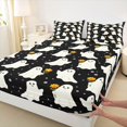 thumbnail image 4 of Feelyou Halloween Ghost Flower Bed Sheets, Cute Polka Dot Full Size Sheets, 4-Piece, 1 Flat Sheet, 1 Fitted Sheet and 2 Pillowcases, 4 of 5