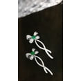 thumbnail image 3 of Natural Emerald Earrings 18k White gold and Diamond Earring, 3 of 3