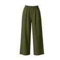 thumbnail image 4 of Women's Solid Color Loose Casual Long Pants With Pockets And Elastic Waist, 4 of 6