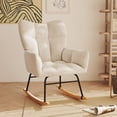 thumbnail image 6 of Skandiquip Nursery Rocking Chair, 440 Lbs Weight Capacity, Deep Padded Cotton Seat, Upholstered Glider Rocker with High Backrest, Anti-Tip Safety Design, Ideal for Bedroom Living Room, White, 6 of 6
