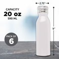 thumbnail image 5 of Stainless Steel Water Bottles by Echo 20 oz. Set of 6, Bulk Pack - Double Wall, Perfect for Coffee, Soda, Other Hot & Cold Beverages - White, 5 of 5