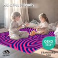 thumbnail image 4 of ODIKA 6'x9' Machine Washable Non-Slip Area Rug, Zigzag Stripe Pocket Travel Camping Ground Cover High Traffic Rug with Pad, Pink, 708142, 4 of 8