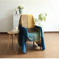 thumbnail image 4 of 150cm*190cm, bleu, 1pc coton simple couverture de canapé, couverture tricotée à franges, patchwork réversible, couverture décorative chaude pour la maison, le bureau et les voyages, 4 of 5