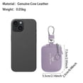 thumbnail image 3 of Royal Bagger Mini Portable Zipper Earphone Bags Genuine Leather Small Key Wallet with Keychain Fashion Simple Headphone Bag 2901, 3 of 9