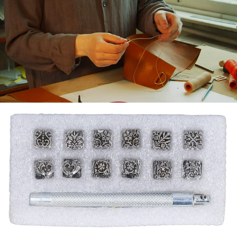 Leather Stamping Kit, Light Weight DIY Production Leather Stamps For Wallet  For Home For Suitcase 12 Karaqusa 