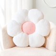 thumbnail image 1 of wonima44 Soft White Pink 17.7" Flower Pillow for Home Decor, Cute Shaped Floor Pillow Aesthetic Plush Decorative Pillow for Bed Sofa Couch, 1 of 1