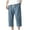 Light Blue, variant on Diufon Men's Wide Leg Capri Pants Cotton Linen Drawstring Waist Loose Pant Solid Color Trousers with Pockets