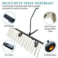 thumbnail image 3 of Kselythan 60-Inch 24 Steel Tines Lawn Tractor Rake Dethatcher Tow Behind Rake For ATV Or Mower With Lift Handle For Leaves Pine Needles And Grass, 3 of 8