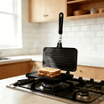 thumbnail image 3 of Double Sided Nonstick Sandwich Pan, Die Cast Aluminum Grill Pan, Breakfast Maker for Toast Panini Waffle, 3 of 7