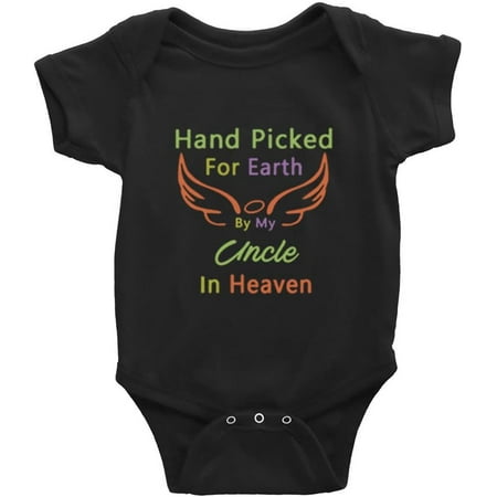 

Hand Picked By My Uncle In Heaven Funny Unisex Newborn Bodysuit Infant Baby Long Sleeve bodysuit