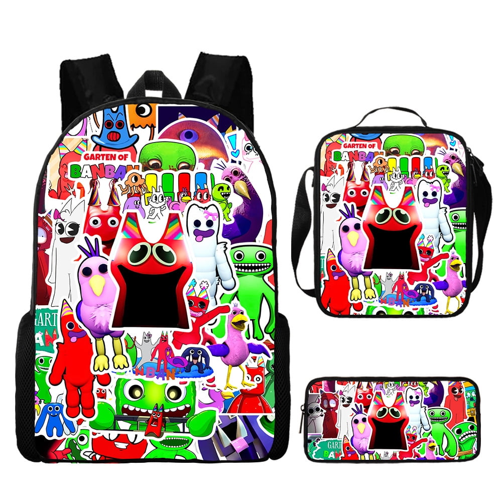 XGeek 3Pcs Garden of Banban Backpack, Cute Bookbag with Handbag Pencil Case  for Boys Girls 