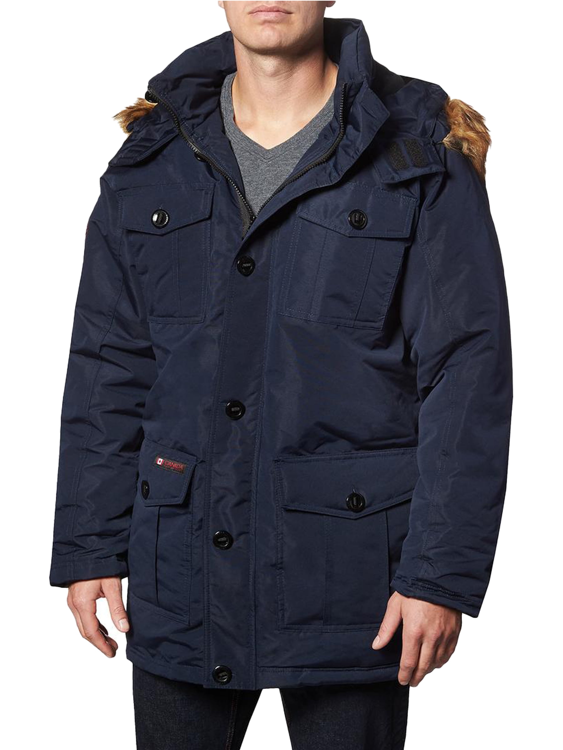 Canada Weather Gear Men's Insulated Winter Parka Coat Navy Size M