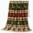 thumbnail image 2 of Country Christmas Pattern Pattern Red Cardinals Rocking Horses, Festive Holiday Scene, Warm Flannel Blanket for Ranch House and Living Room, Horse Lovers Christmas Gift, Rustic Home Decor, 2 of 9