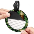 thumbnail image 2 of Saint Patrick's Day Set of 2pcs PU Leather Round Suitcase Tags with Privacy Cover and Name ID Tag - Ideal for Travel Luggage, Handbags, Backpacks, School Bags, 2 of 6
