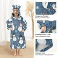 thumbnail image 3 of FORMRS Wearable Blanket Hoodie with Sleeves for Kids Cozy Flannel Sweatshirt, Blue Christmas Snowman Pattern, 3 of 7