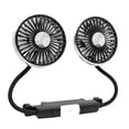 thumbnail image 1 of Ventilador de Coche Ajustable de 360° con Luz LED, USB, Doble Cabezal, 3 Velocidades, para Reposacabezas y Asiento Trasero., 1 of 5