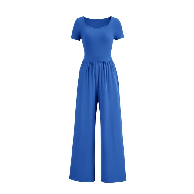 Mono Enterizo PRETTYGARDEN Azul Cuello Cuadrado Talla L